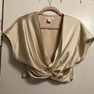 House of Harlow 1960 Cream Satin Blouse